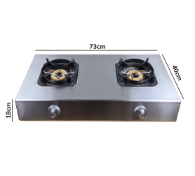 Bếp khè mặt inox 2 lò ikura