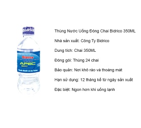 Nước uống đóng chai Bidrico 350ML