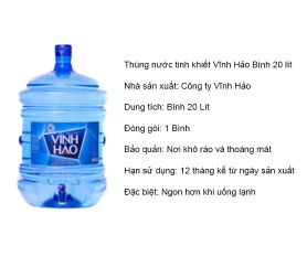 Bình nước Vĩnh Hảo 20 Lít (Bình vòi)