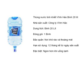 Bình nước Vĩnh Hảo 20 Lít (Bình úp)