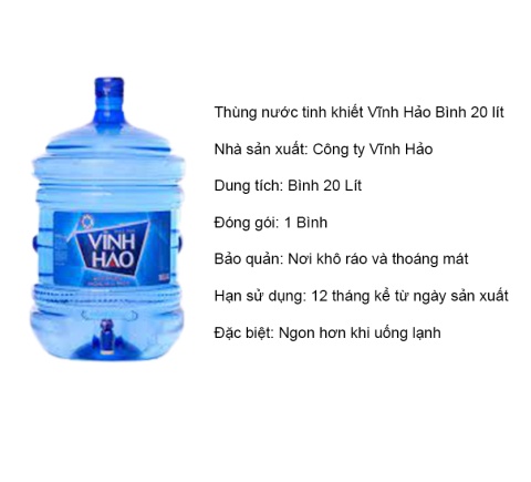 Bình nước Vĩnh Hảo 20 Lít (Bình vòi)